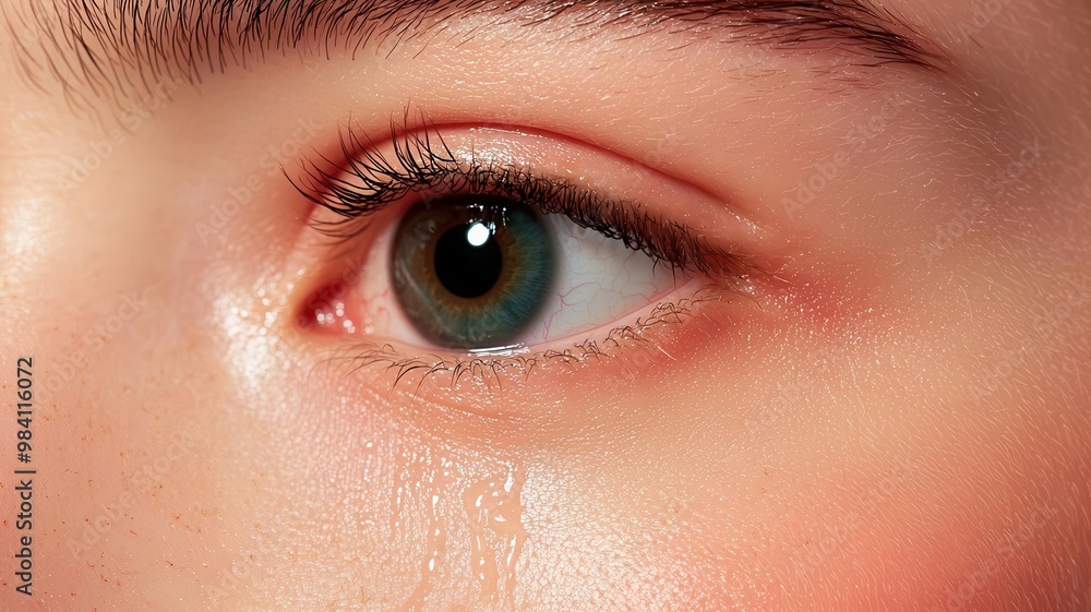 Tearstreaked face with trembling lips, capturing the raw emotion of deep sadness or grief, with watery eyes and red cheeks Tearstreaked face with trembling lips, capturing the raw emotion of deep sadness or grief, with watery eyes and red cheeks