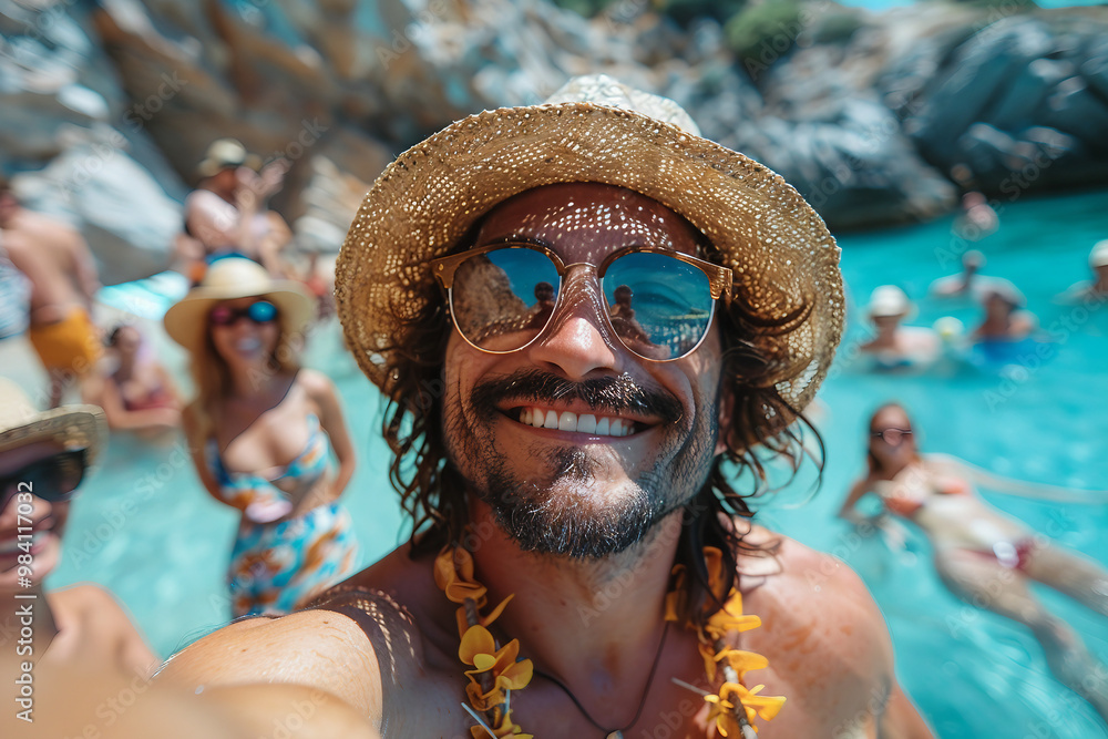 Summer vacation weekend photo photography selfie concept generative ai Summer vacation weekend photo photography selfie concept generative ai