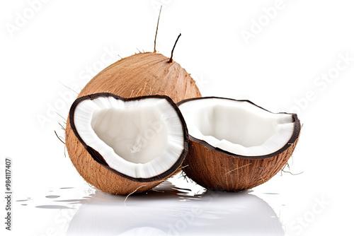 coconut on white background