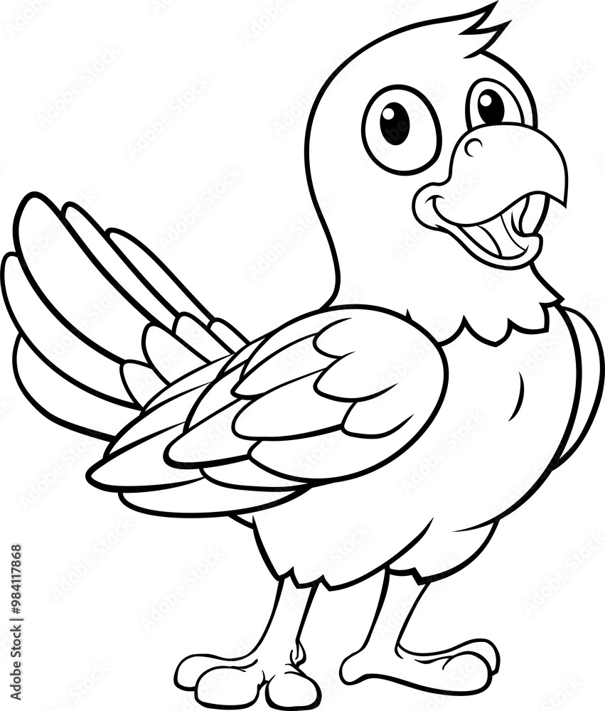 Parrot Macaw Bird Cartoon Coloring Mascot Parrot Macaw Bird Cartoon Coloring Mascot
