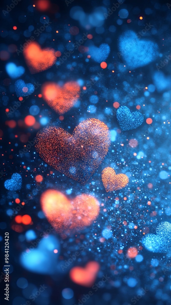 Light neon lighting bokeh valentine background Light neon lighting bokeh valentine background