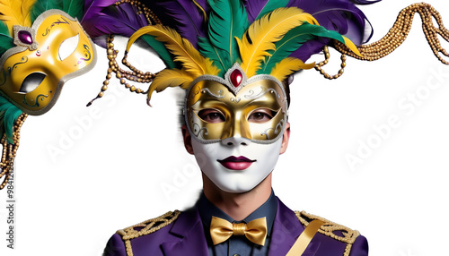 Obraz na płótnie space banner portrait copy man camera aring venetian gras mask ng carnival looking mardi carnival mask banner man mardi gras male copy space party beautiful venetian mystery caucasian celebration ai w salonie