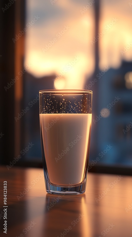Glass of Milk at Sunset - A Simple Still Life Glass of Milk at Sunset - A Simple Still Life