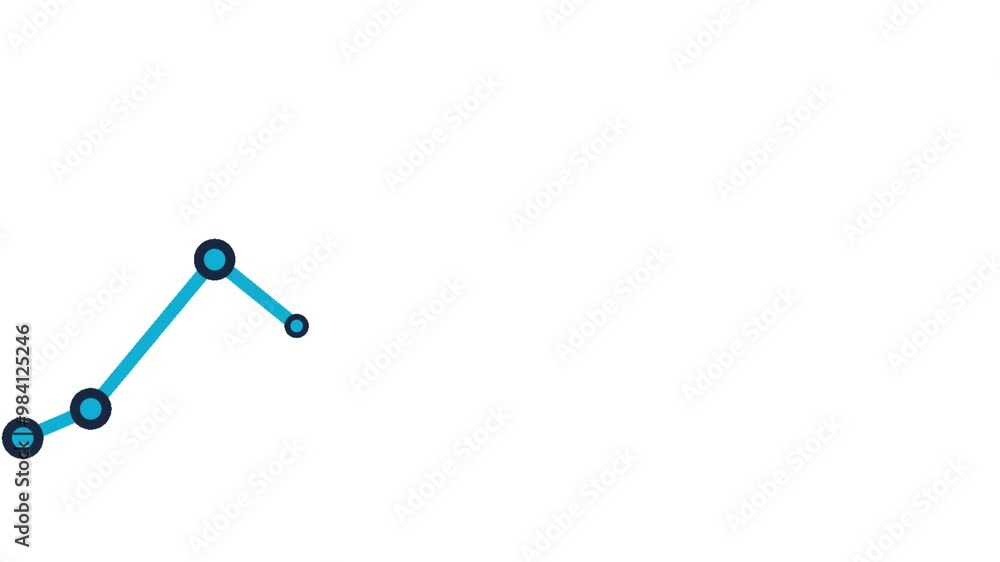 Stock market moving blue line chart on white background Stock market moving blue line chart on white background