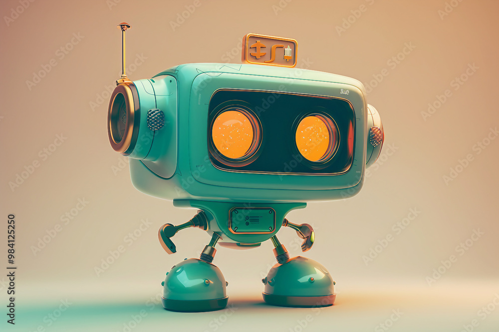 AI generated picture of fantasy cartoon character robot humanoid AI generated picture of fantasy cartoon character robot humanoid