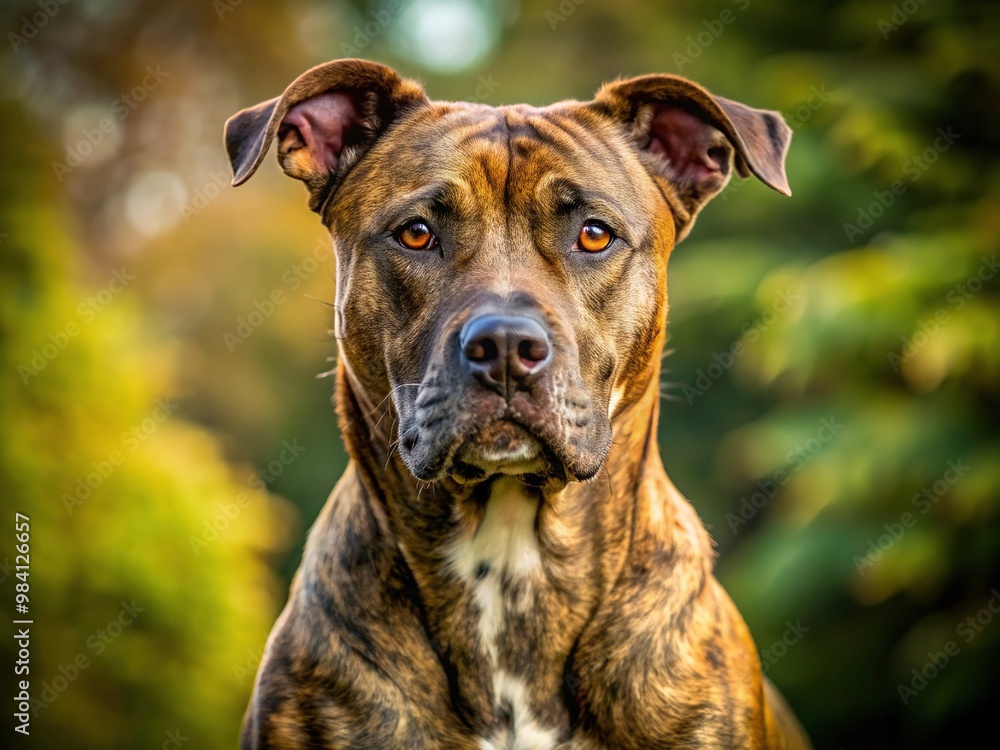 This mixed breed dog boasts a sturdy physique, its brindle coat glistening with every movement, and an alert gaze that misses nothing. This mixed breed dog boasts a sturdy physique, its brindle coat glistening with every movement, and an alert gaze that misses nothing.