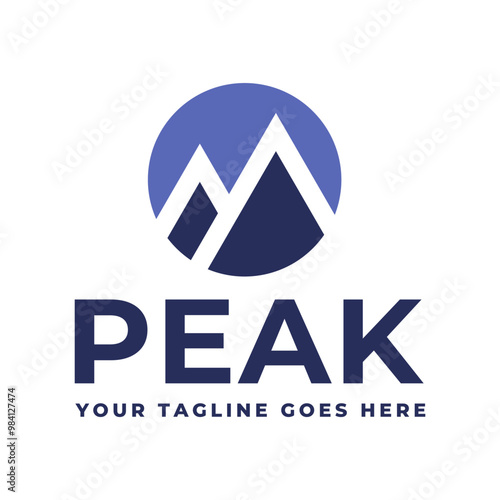 Mountain logo, Peak logo design vector template
