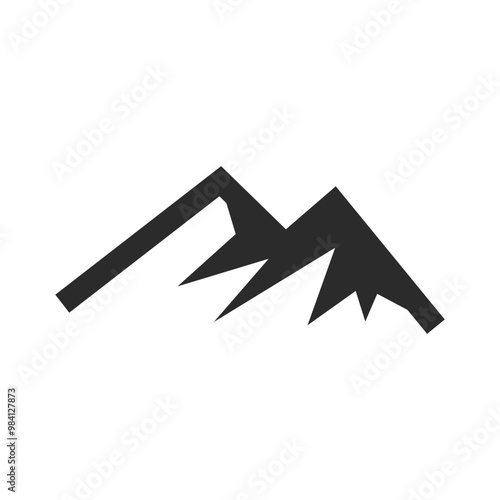 Mountain icon, Peak icon vector template