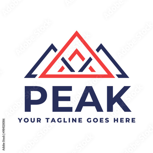 Mountain logo, Peak logo design vector template