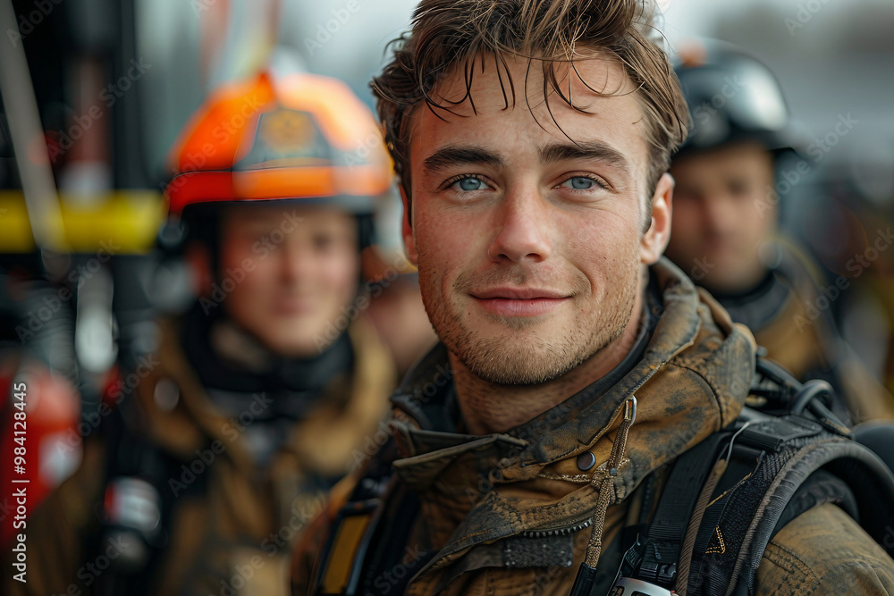 AI generated picture of rescue service man rescue operation outdoors AI generated picture of rescue service man rescue operation outdoors
