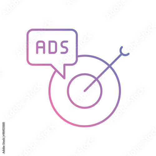 LinkedIn Ads vector icon stock illustration