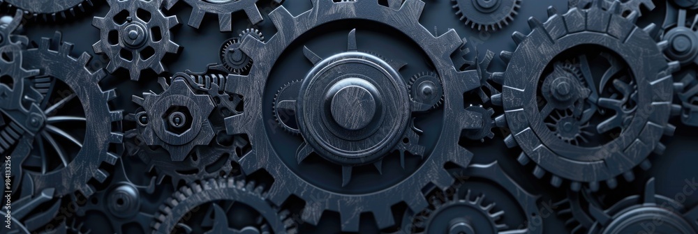 Cog Background. Large Gear Wheels on Headline Background with Machine Industry Theme Cog Background. Large Gear Wheels on Headline Background with Machine Industry Theme