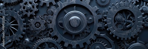 Wallpaper Mural Cog Background. Large Gear Wheels on Headline Background with Machine Industry Theme Torontodigital.ca