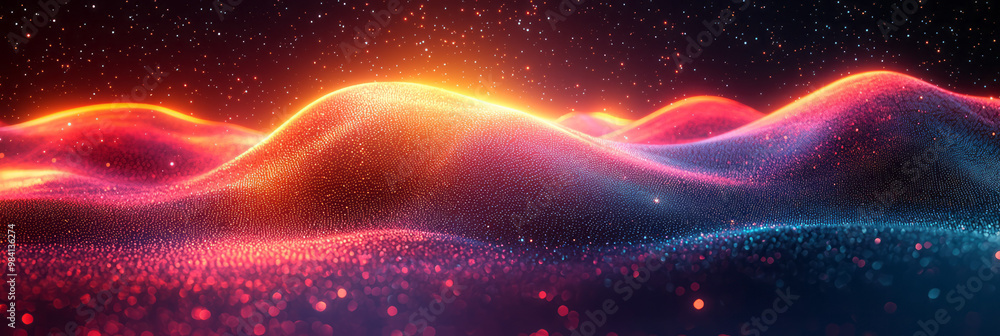 A bright, glowing grid with floating lines in rainbow colors creating an abstract cloud, A bright, glowing grid with floating lines in rainbow colors creating an abstract cloud,