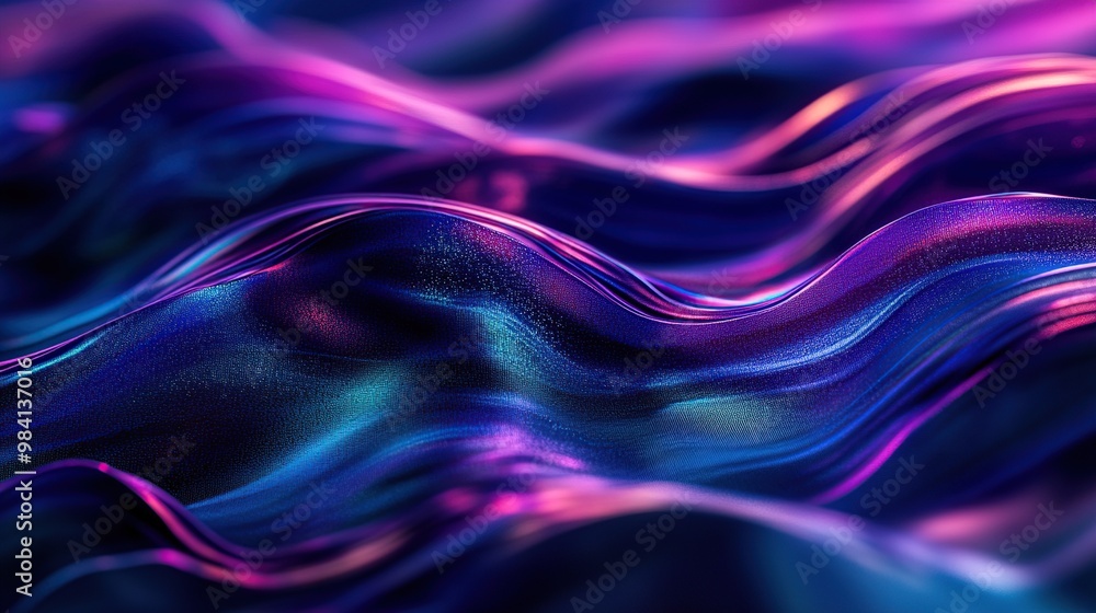 Obraz premium Abstract waves of vibrant colors creating a dynamic and fluid visual effect.