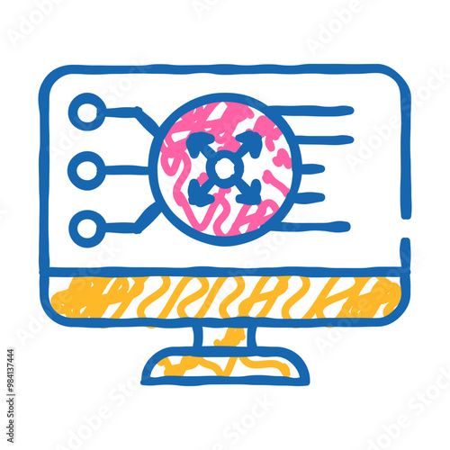 traffic control doodle icon sketch vector. traffic control sign. isolated symbol illustration
