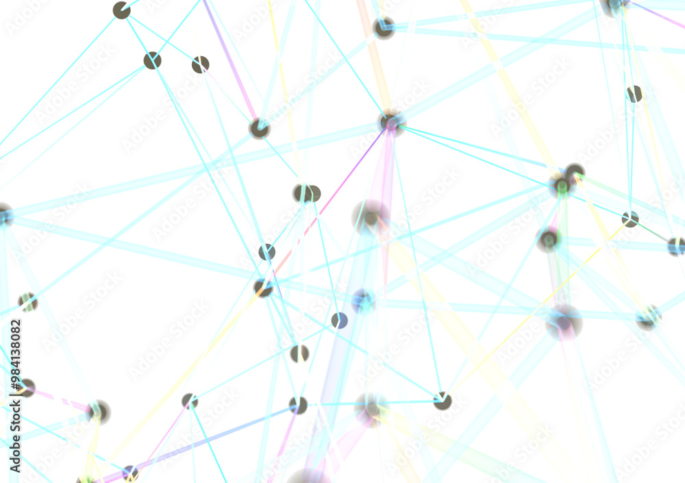 Abstract Colorful Lines and Nodes on Black Background Abstract Colorful Lines and Nodes on Black Background