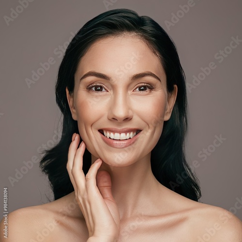 Smiling woman, portrait image