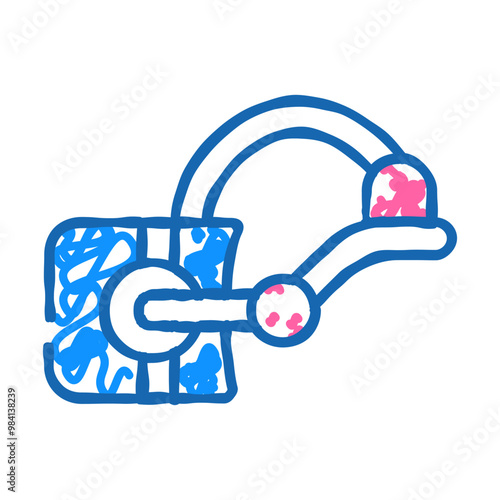 3d glasses doodle icon sketch vector. 3d glasses sign. isolated symbol illustration
