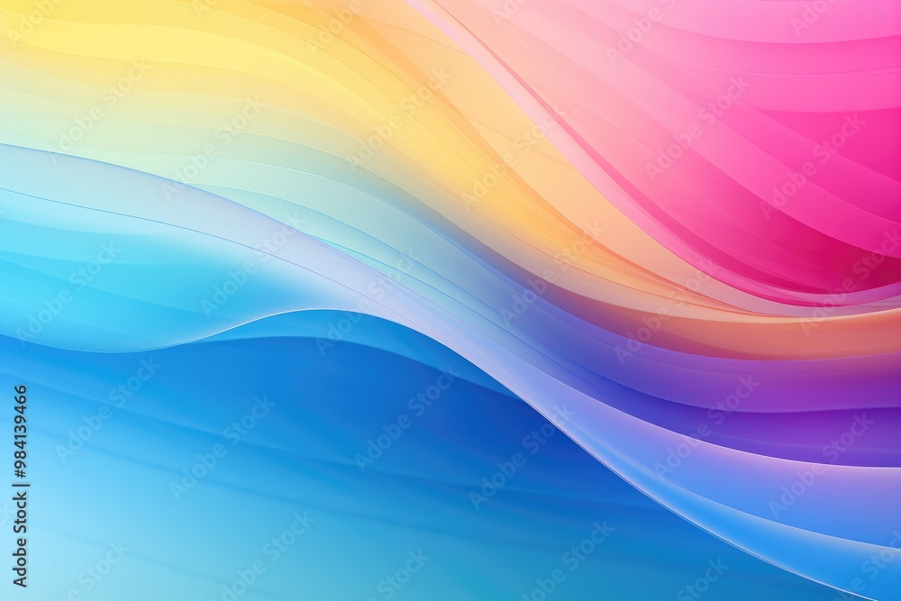 Waves in pastel gradient of blue, pink, and yellow
Waves in pastel gradient of blue, pink, and yellow