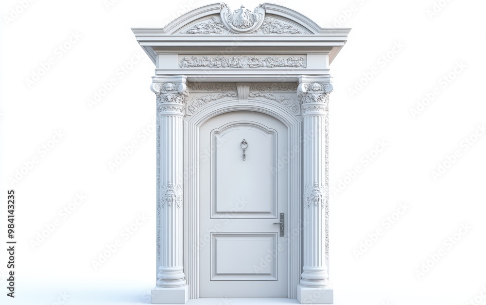 Obraz premium door on white background 