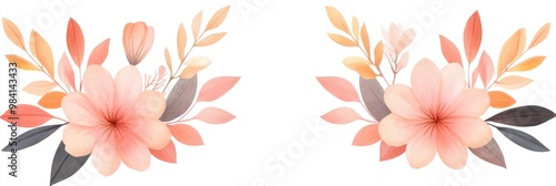 Watercolor clipart of Autumn Thanksgiving isolated on a white backdrop.