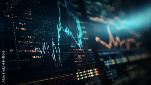 A super close-up of a trading board technology display. Highlighting the fast-paced world of stock trading and digital information.