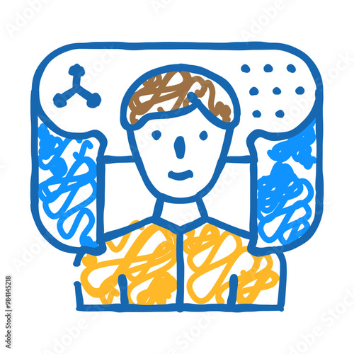 space of virtual reality doodle icon sketch vector. space of virtual reality sign. isolated symbol illustration