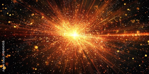 Dazzling Explosion of Glowing Particles Bursting with Radiant Energy