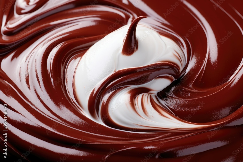 custom made wallpaper toronto digitalTop view of chocolate and cream swirl for texture background in desserts, sweet food, and creamy liquids.