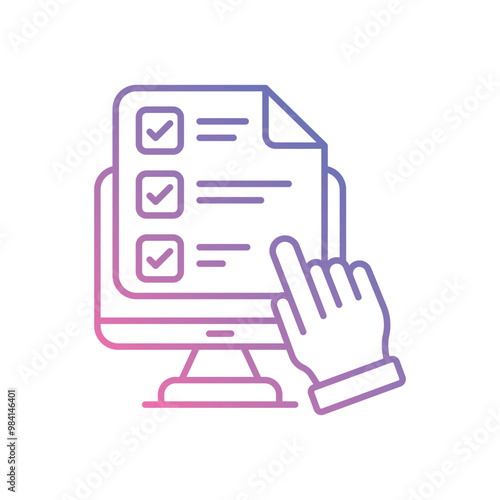 Online Survey vector icon stock illustration