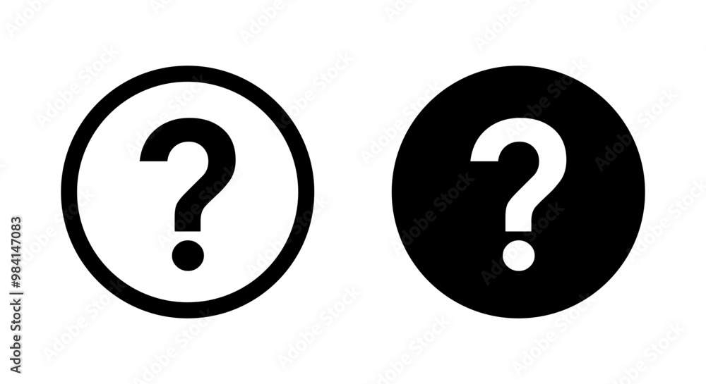 Question mark icon on black circle. Faq sign symbol Question mark icon on black circle. Faq sign symbol