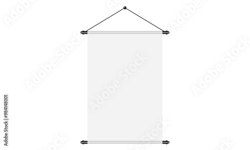 Blank white paper poster hanging on wall - vector illustration for custom design banners