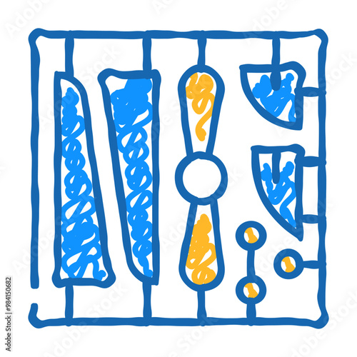 constructor model toy doodle icon sketch vector. constructor model toy sign. isolated symbol illustration