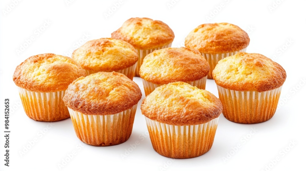 Freshly baked cornbread muffins with a golden crust and crumbly texture isolated on white background warm and rustic Thanksgiving treat Freshly baked cornbread muffins with a golden crust and crumbly texture isolated on white background warm and rustic Thanksgiving treat