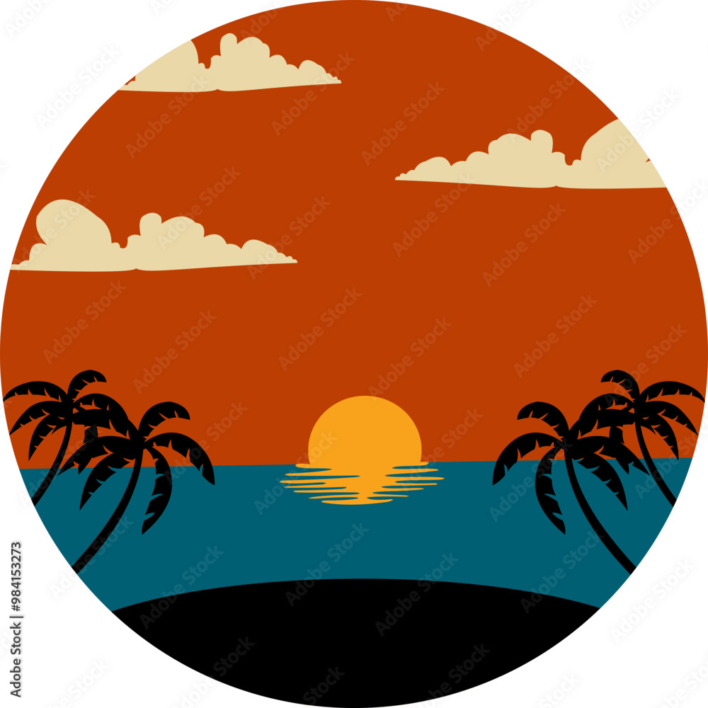 Obraz premium Retro Sunset Beach