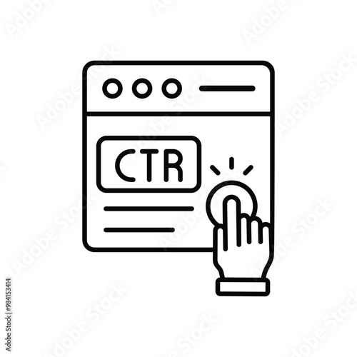 Click-Through Rate vector icon stock illustration