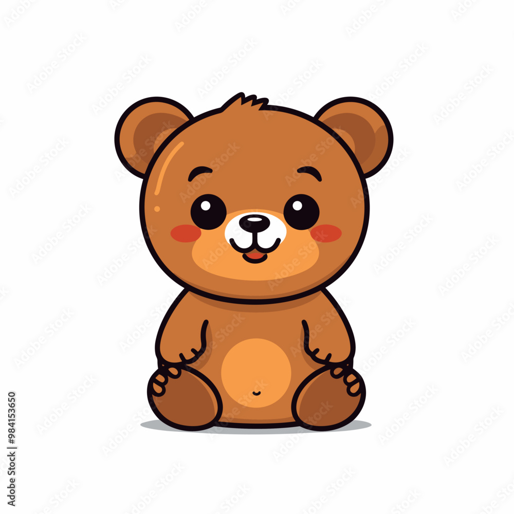 Bear hand-drawn kids comic illustration. Cute vector doodle style cartoon illustration