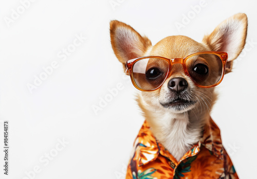 chihuahua dog wearing glasses