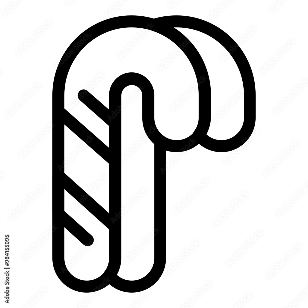 Candy cane icon in outline style. Simple Christmas symbol vector illustration — pixel-perfect icon. Candy cane icon in outline style. Simple Christmas symbol vector illustration — pixel-perfect icon.