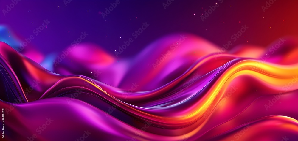 Fluid art shapes, each flowing with distinct color palettes, 3D illustration Fluid art shapes, each flowing with distinct color palettes, 3D illustration