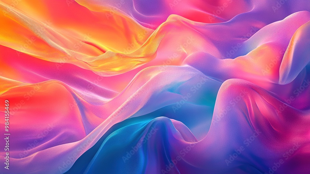 Fototapeta premium A vibrant abstract design featuring flowing waves of color.