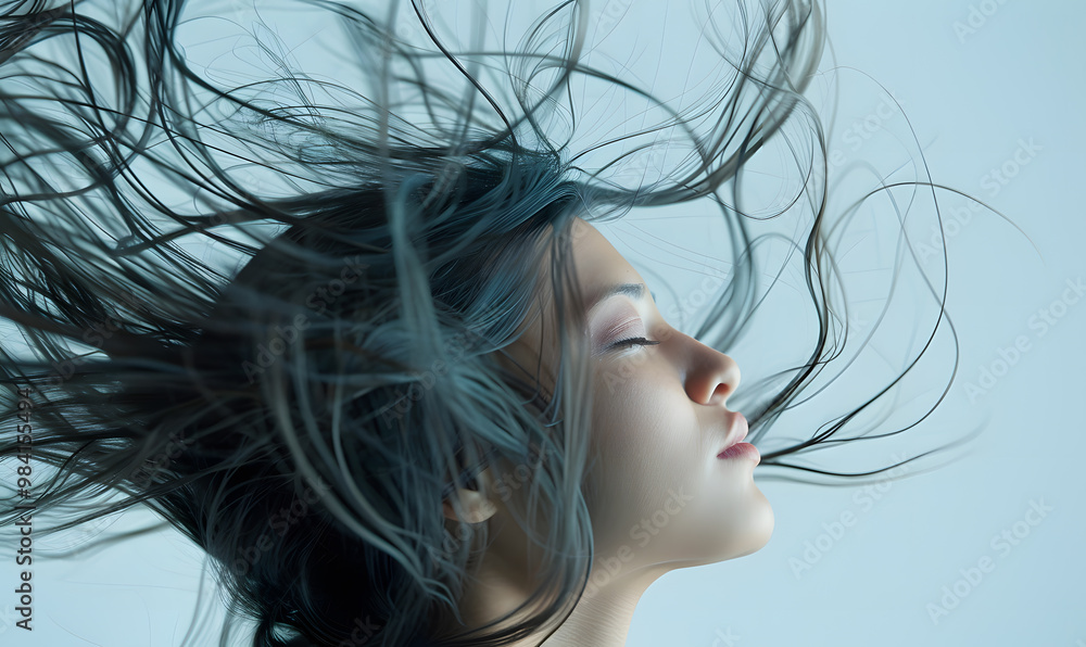 Naklejka premium graphic advertising images focusing on beauty and hair