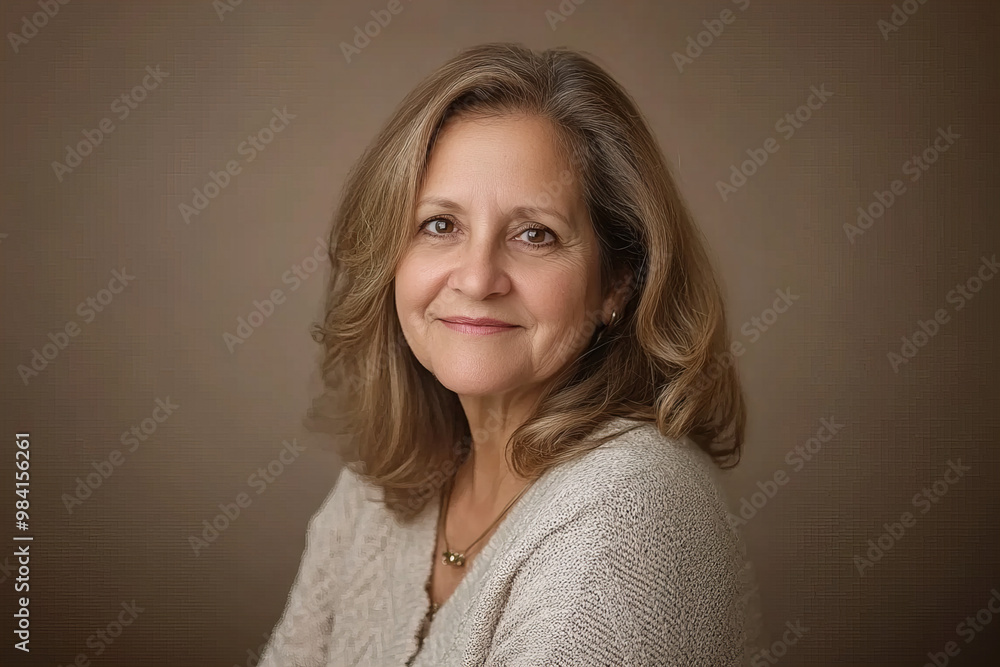 Professional Portrait of a Middle-Aged Hispanic Woman with a Warm Smile, Capturing Confidence and Elegance for Corporate and Business Profiles, Perfect for Leadership, Executive Roles Professional Portrait of a Middle-Aged Hispanic Woman with a Warm Smile, Capturing Confidence and Elegance for Corporate and Business Profiles, Perfect for Leadership, Executive Roles