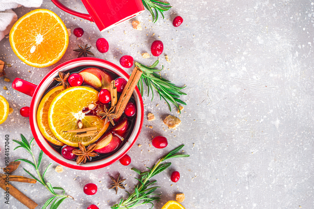 custom made wallpaper toronto digital Mulled wine hot drink with citrus and spices