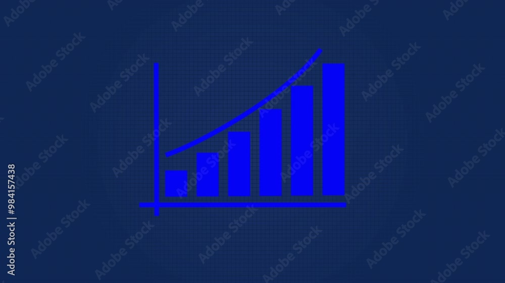 Abstract business growth and graph chart icon animation background Abstract business growth and graph chart icon animation background