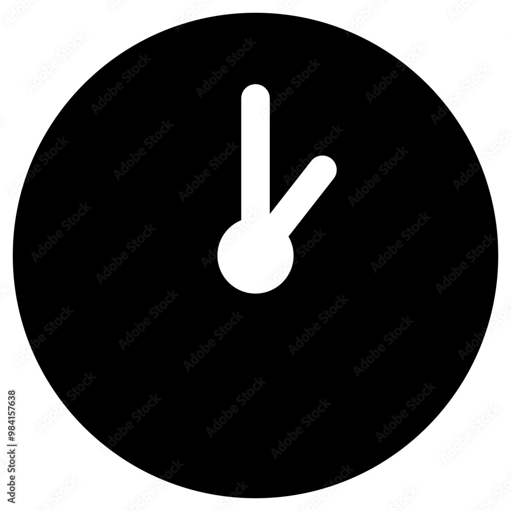 One o clock icon in STYLENAME. Simple time symbol vector illustration — pixel-perfect icon. One o clock icon in STYLENAME. Simple time symbol vector illustration — pixel-perfect icon.