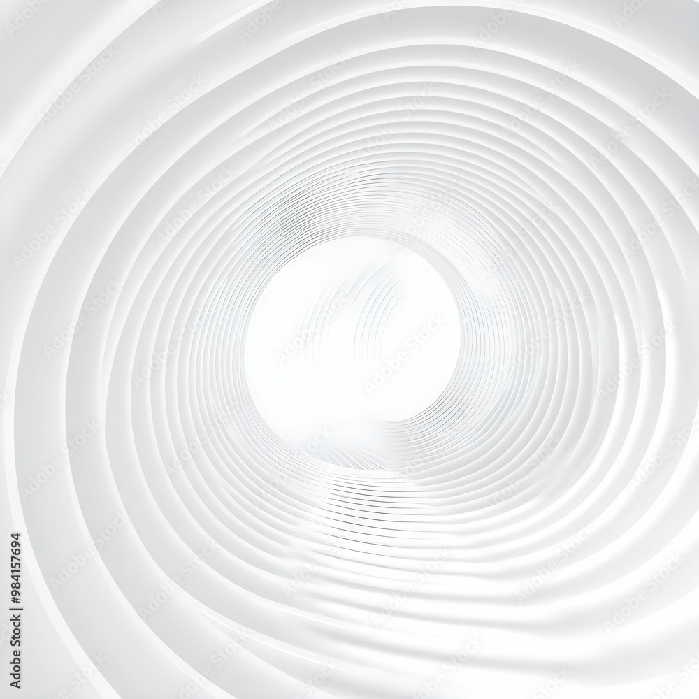 Obraz premium Abstract white twisted tunnel perspective 3d render