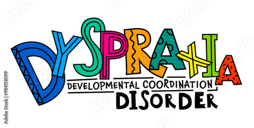 Dyspraxia concept. Coordination disorder banner. Balance issues horizontal poster.