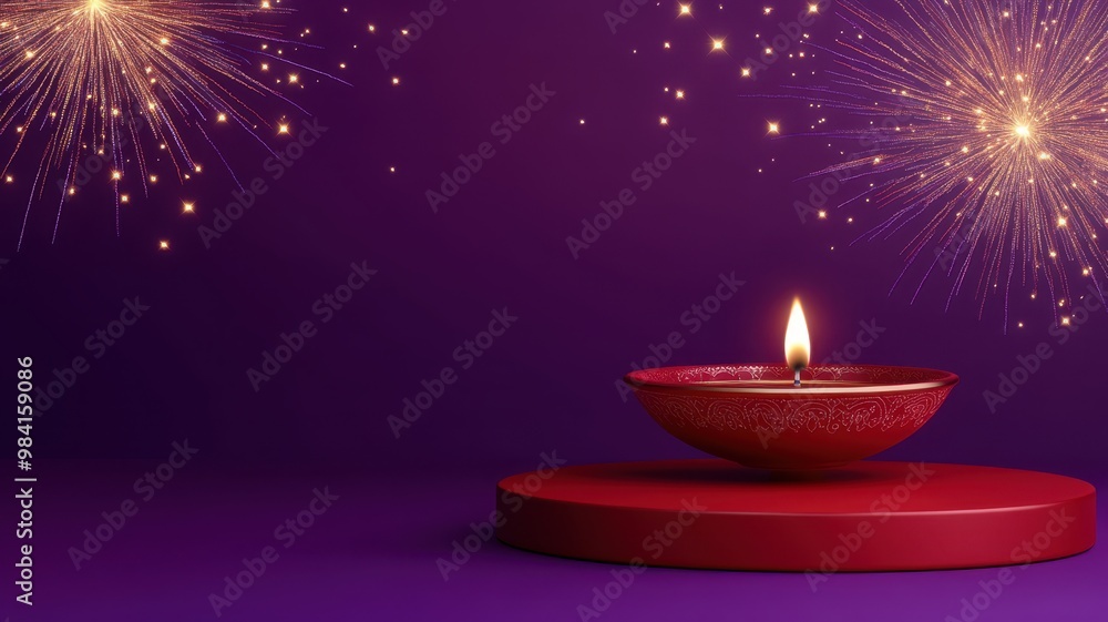 Banner design for diwali festival and podium,Diwali light decoration candle with fireworks,Stage,Product display Showcase design sparkle background,Deepavali,Dipavali,3D podium illustration. Banner design for diwali festival and podium,Diwali light decoration candle with fireworks,Stage,Product display Showcase design sparkle background,Deepavali,Dipavali,3D podium illustration.
